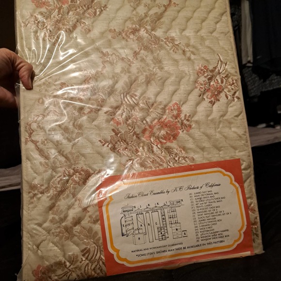 NIB - VINTAGE Beautiful Retro Jumbo Suit-Clothes Bag Padded - Picture 4 of 6